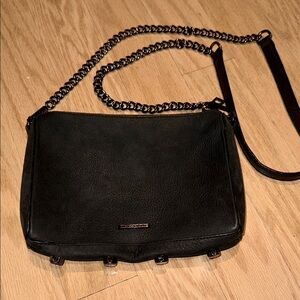 Black Leather Rebecca Minkoff Chain Strap Bag